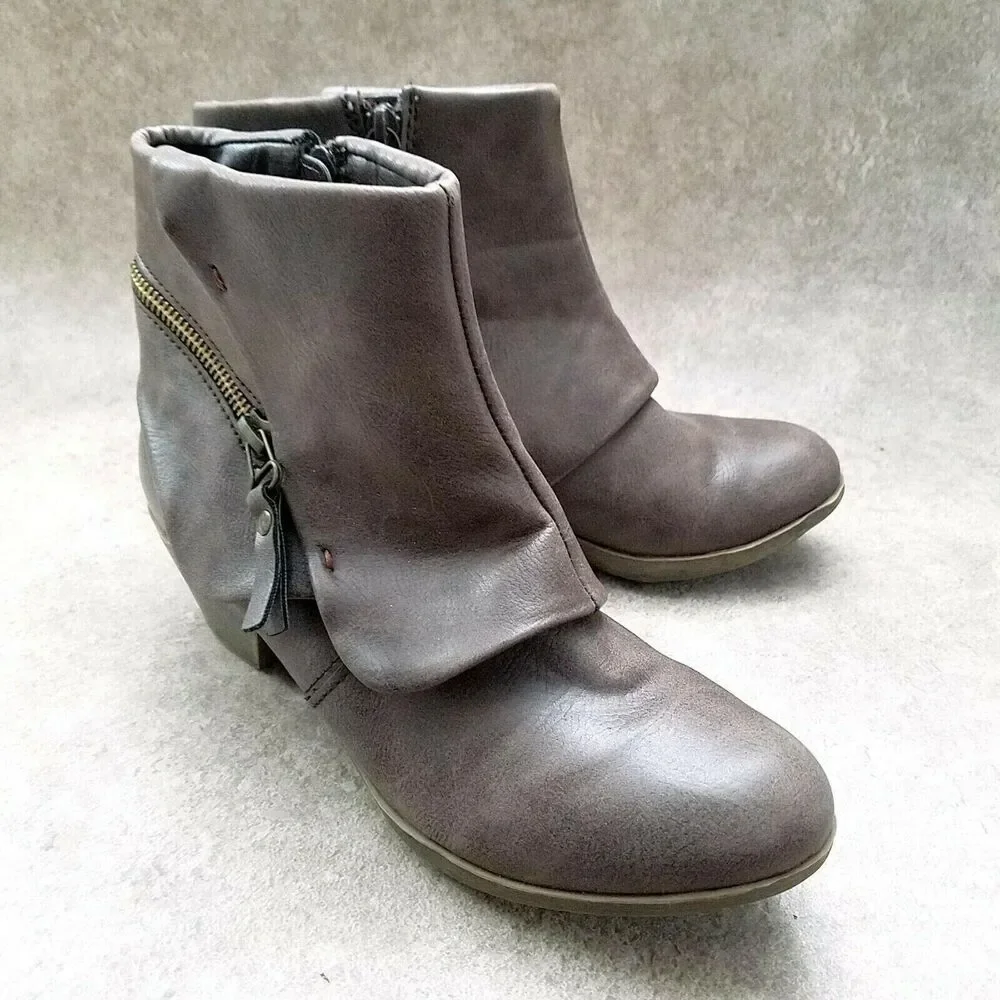 Falls Creek Womens Kinsey  Sz 6 M Brown  2" Heeled Ankle Boot Booties - Picture 5 of 10